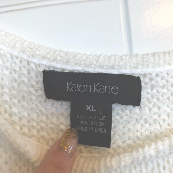 🌈 6/$60, Karen Kane, White, Sheer Layering Top, Size XLarge - Picture 6 of 6